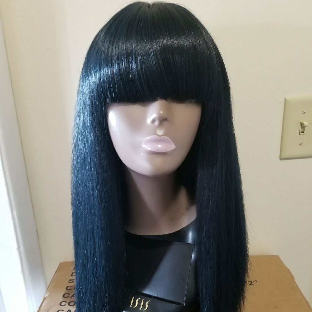 Dark Teal China Bang Wig - Picture 1 of 3